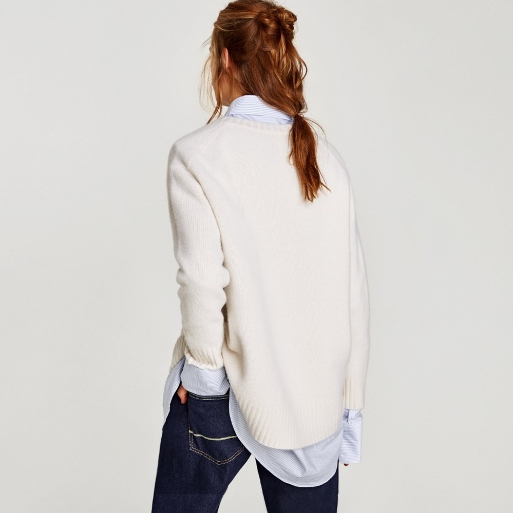 NWT Zara V Neck Cashmere Sweater - Picture 6 of 7